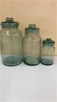 3 Glass Jars with Lids