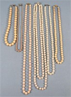(6) Vintage Faux Pearl Necklaces