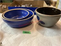 Rowe Pottery Works Bowl & Unmarked Bowls