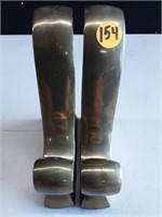 PAIR OF BRASS BOOKENDS