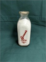 Green's Dairy Millsboro Delaware Quart Milk Bottle