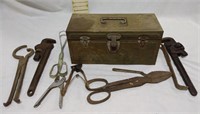Tool Box, 2 Wrenches, Tin Snips