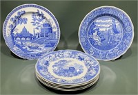 SET OF 7 THE SPODE BLUE ROOM COLLECTION PLATES