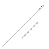 14K White Gold Diamond-cut Cable Link Chain 1.1mm