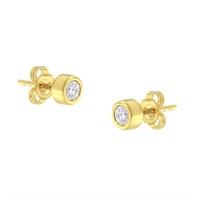 10k Gold .25ct Diamond Bezel-set Earrings
