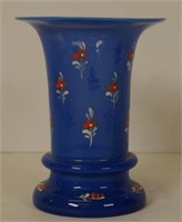 Vintage hand painted glass posy vase