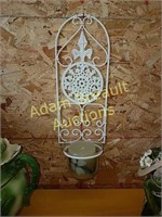 Pair of wrought iron decorative wall sconces