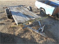 Single axle wood deck flatbed trailer, no title