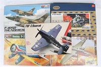 (4) Airplane Model Kits & (1) Helicopter Model Kit