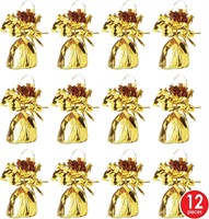 Metallic Wrapped Balloon Weight Pack of 12 - Gold