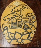 VINTAGE TRIBAL SURF SKIM BOARD WOODEN SKIMBOARD