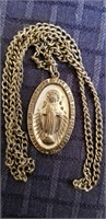 890 Silver Miraculous Medal Necklace