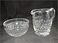 PAIR OF WATERFORD LISMORE CRYSTAL CREAM/SUGAR