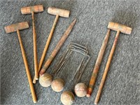 Vintage Wood Croquet Set