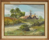 VICTOR ARMSTRONG PAINTING, VIEW OF THE FARM