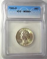 1953-S Quarter ICG MS66+ LISTS $110