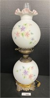 Nice Fenton Glass Hand Painted Table Lamp.