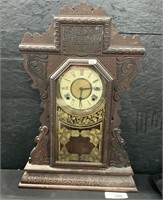 Antique Ingraham Pressed Oak Clock.