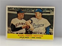 1958 Topps Fence Busters Mays & Snider HOF
