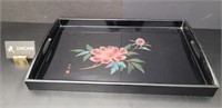 "Nippon Light Metal" Black Lacquer Table Tray
