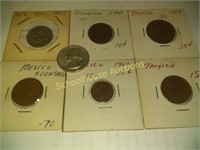 1964 quarter plus 6 mexican coins