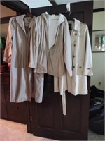 Trio of ladies size Med all-weather coats . Will