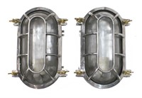 (2) INDUSTRIAL STYLE CAGE ALUMINUM WALL LIGHTS