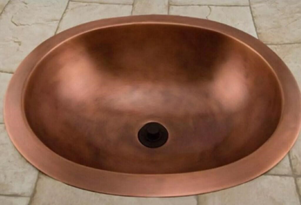 Signature Hardware Darien Oval Smooth Copper Sink