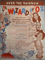 Wizard of Oz Music Sheet Signed by Cast