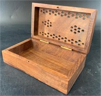 Very nice brass bound patterned box, 5" x 3" x 1.5