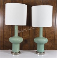 Retro Green Glass Pale Green Table Lamps