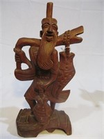 Carved Oriental Fishing Man