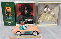 Barbie Lot: In Box Dolls & Radio Alarm Clock Car