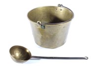 Waterbury Brass Co. Brass Pail & Ladle c. 1851-