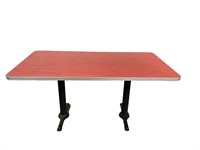 Diner style rectangular table. Red.