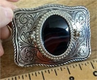 Polished stone belt buckle
