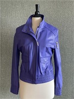 St John Coat Collection Lavender Leather Jacket