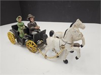 Amish Cast Iron Horses & Wagon