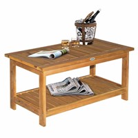 $114  Outdoor Coffee Table 2-Shelf Acacia Wood Rec
