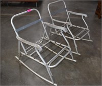 Two Vintage Aluminum Rocking Chairs. Need Cushions