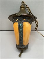 VTG Swag Metal & Glass Pendant Lamp