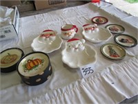 4 PIECE JAPAN 1964 SANTA CLAUSE DISHES, HOLIDAY