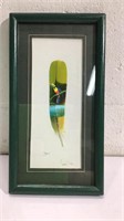 Signed Feather Art from Costa Rica K15B