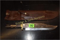 USED FIXED BLADE BOWIE STYLE KNIFE WITH 10" BLADE