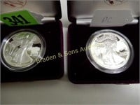US 1987 AMD 1989 PROOF SILVER AMERICAN EAGLES