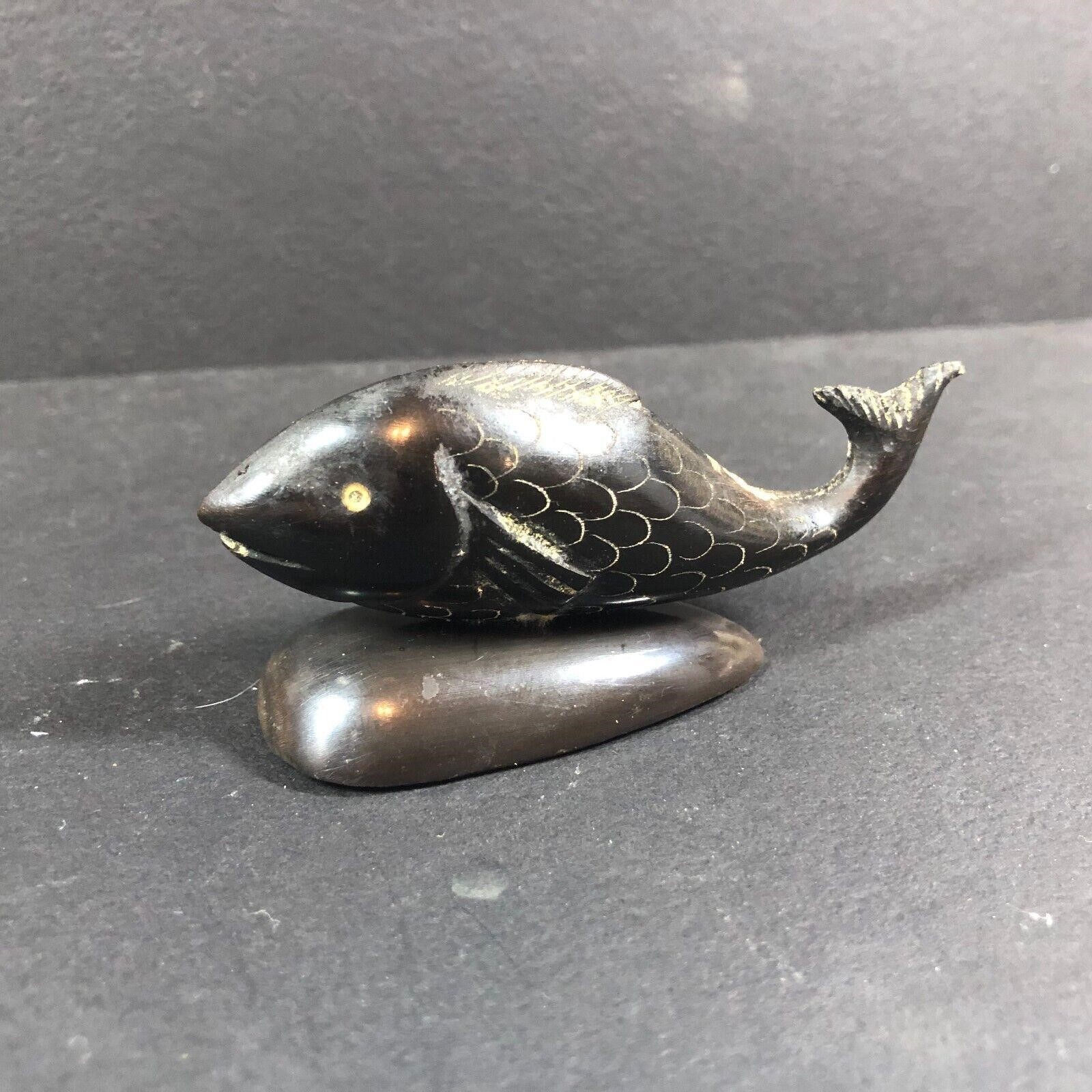 Vintage Hand Carved More Fish Figurine