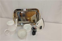 Tray of White Household Items with B&D Self Cleani
