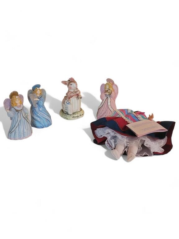 Madame Alexander Doll angels and rabbit figure