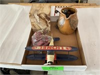 Model Plane + Turkey Jug + Petrified Wood