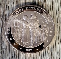 USA Enters WWI 1917 Token